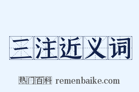 三注近义词是什么意思的图片